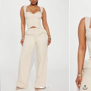 Women's Cream Peyton Pant two piece set